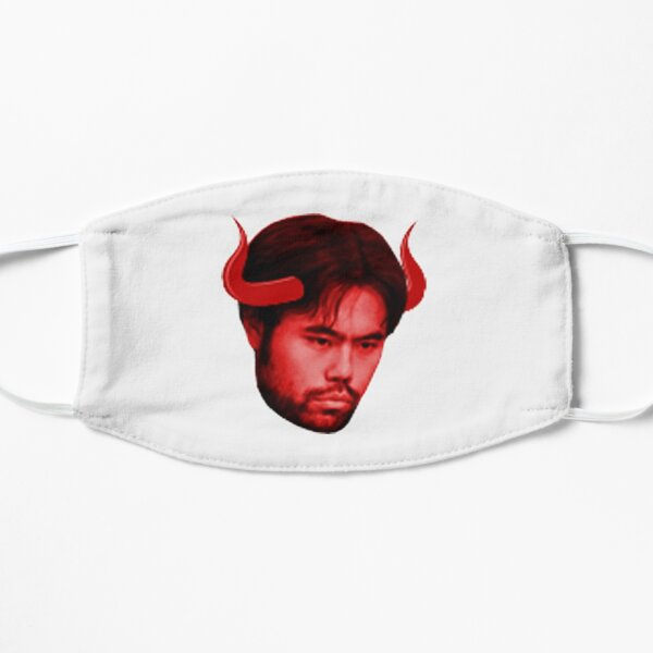 Hikaru Nakamura funny thinking face sticker Mask by LoveGalBlackTan