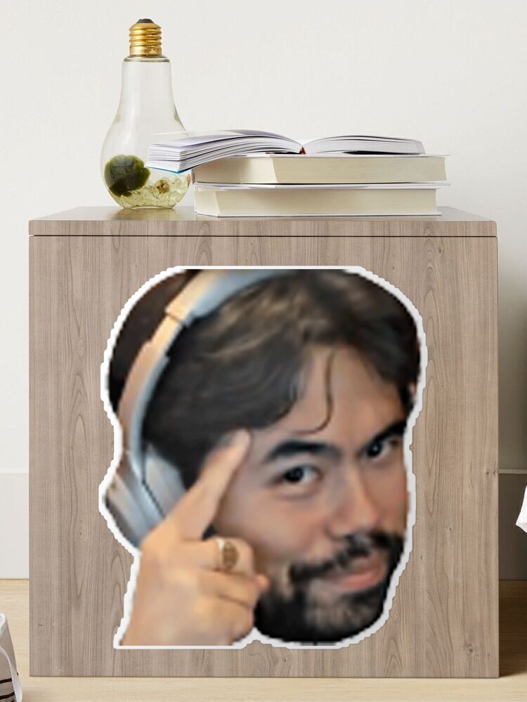 Hikaru Nakamura funny thinks face sticker Mask by LoveGalBlackTan