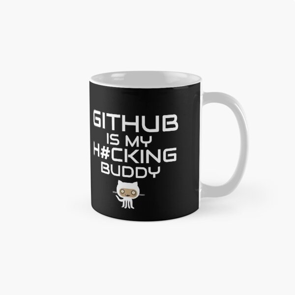Artikelvorschau, Github ist mein Hacking Buddy auf schwarzem Hintergrund entworfen und verkauft von clubtee.