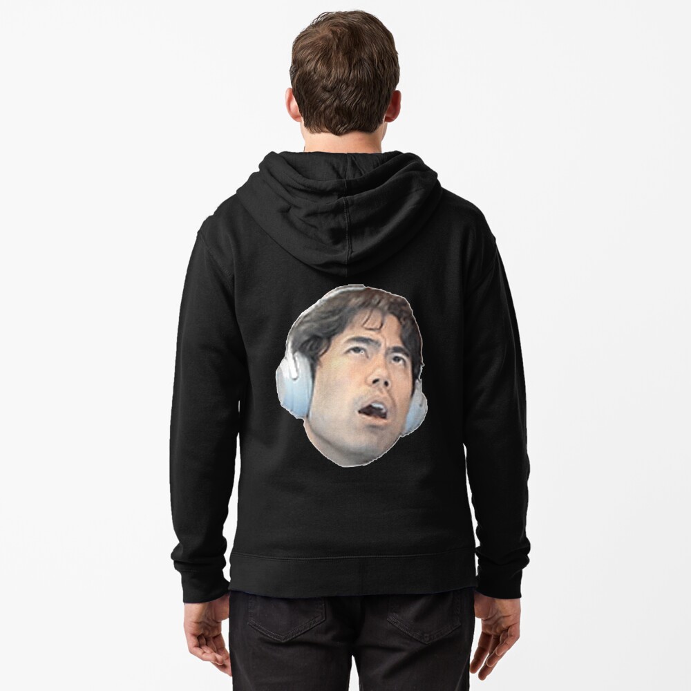 Hikaru Nakamura ceiling face sticker Pullover Hoodie by LoveGalBlackTan