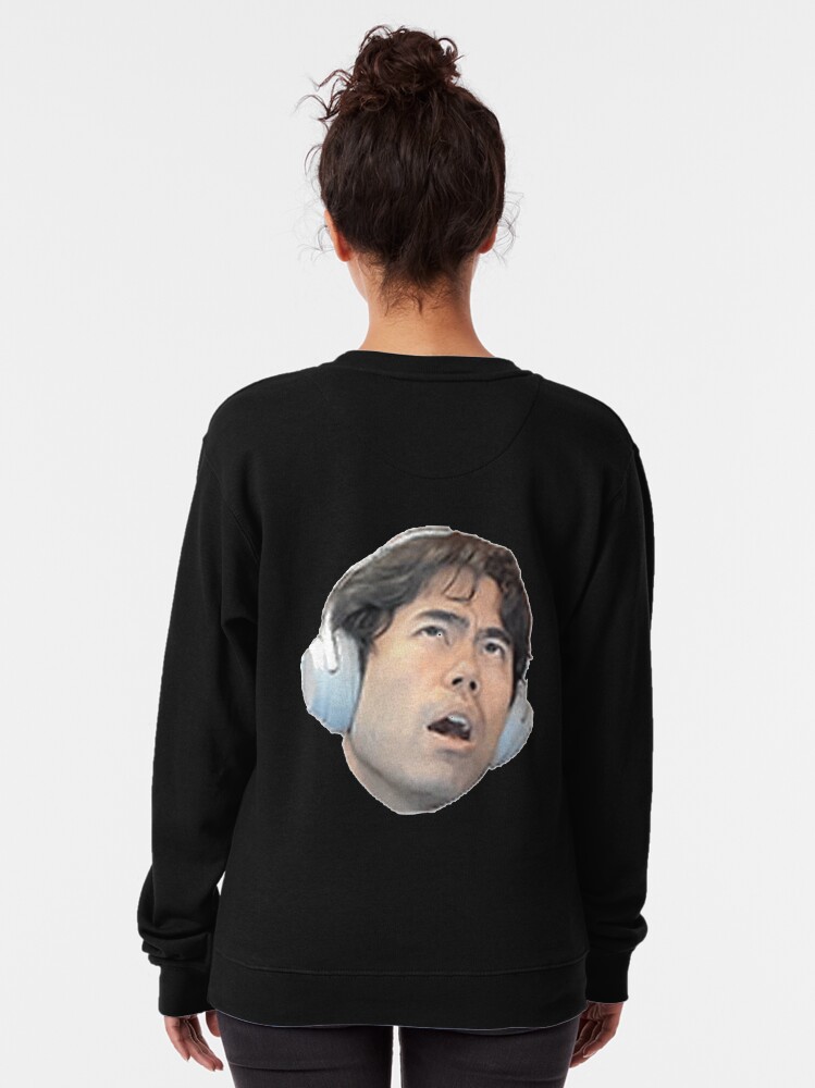 Hikaru Nakamura ceiling face sticker Pullover Hoodie by LoveGalBlackTan