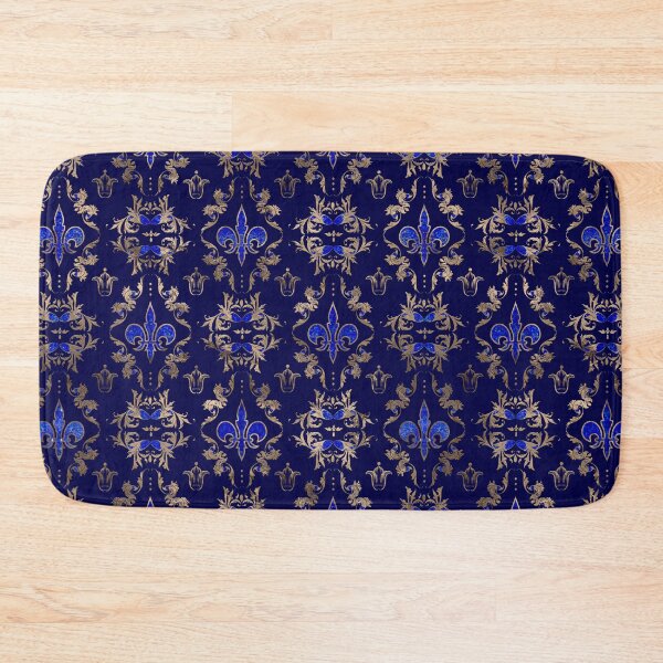 Item preview, Fleur-de-lis pattern lapis lazuli and gold designed and sold by k9printart.
