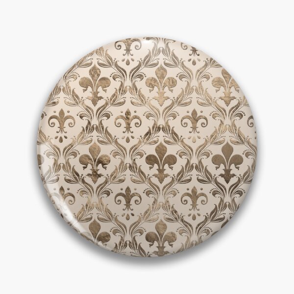 Item preview, Fleur-de-lis pattern pastel gold designed and sold by k9printart.