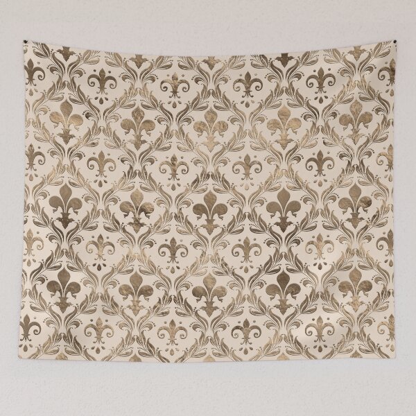 Item preview, Fleur-de-lis pattern pastel gold designed and sold by k9printart.