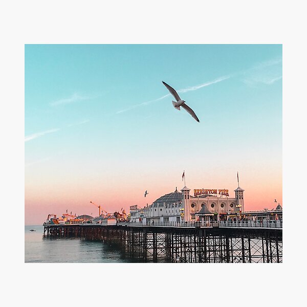 BRIGHTON Pier Blue Pop ART PRINT Photography Photo Poster Wall 