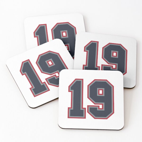 Item preview, 19 Navy Grey Red Sports Number Nineteen designed and sold by HelloFromAja.