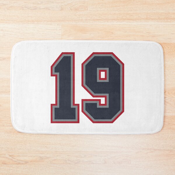 Item preview, 19 Navy Grey Red Sports Number Nineteen designed and sold by HelloFromAja.