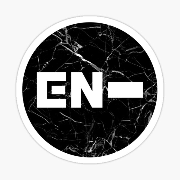 Cool ENHYPEN Logo on Black White Marble\
