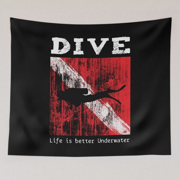 Item preview, Scuba Diving Flag ~ Life is Better Underwater designed and sold by Ikaroots.
