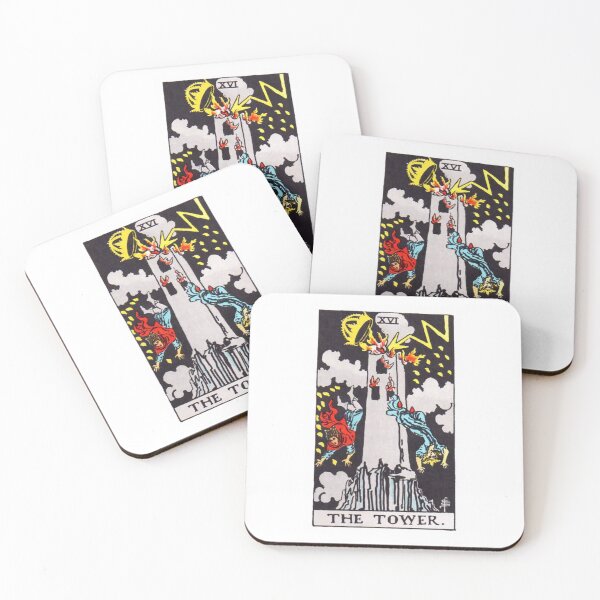 Item preview, THE TOWER tarot card  designed and sold by dumbdrunkdeer.