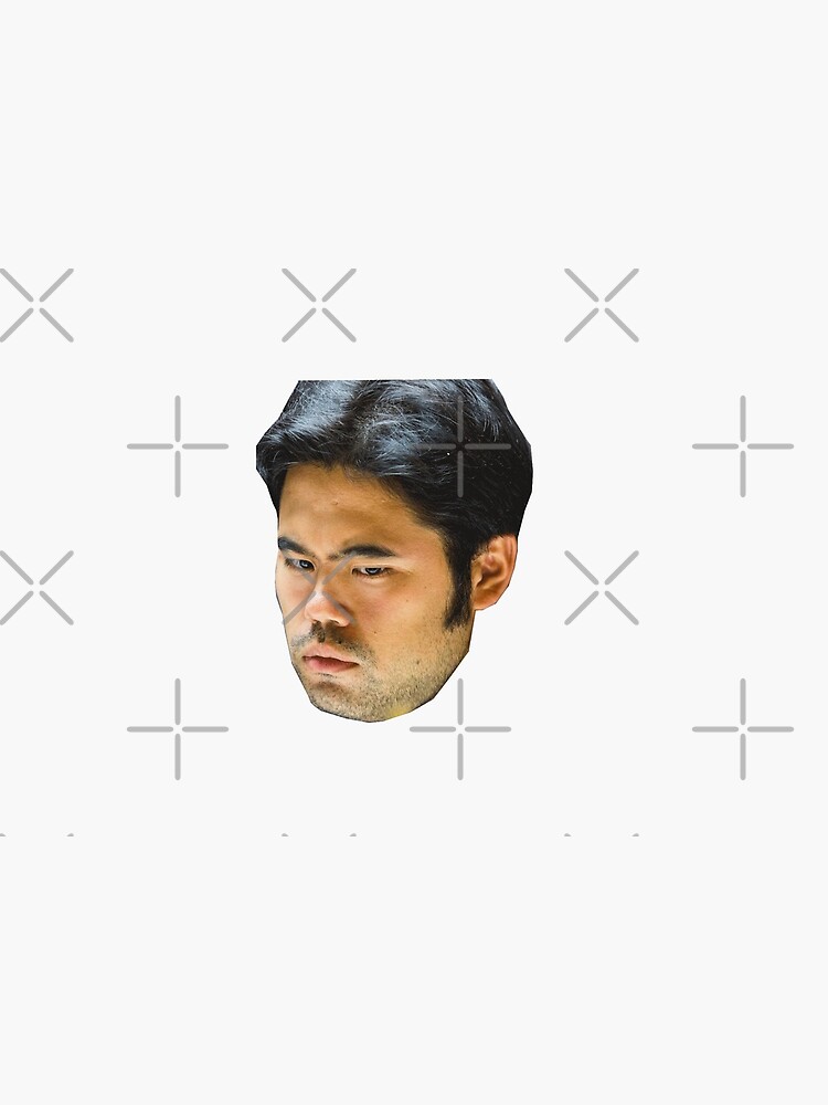 Hikaru Nakamura funny thinking face sticker Mask by LoveGalBlackTan