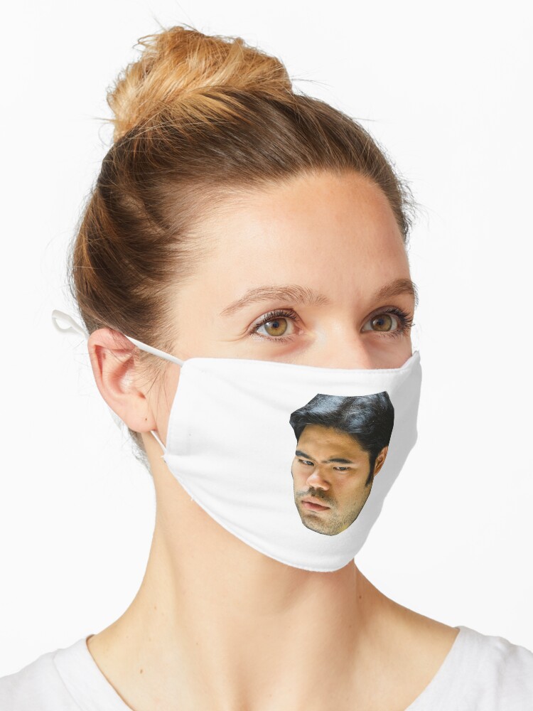 Hikaru Nakamura funny thinking face sticker Mask by LoveGalBlackTan