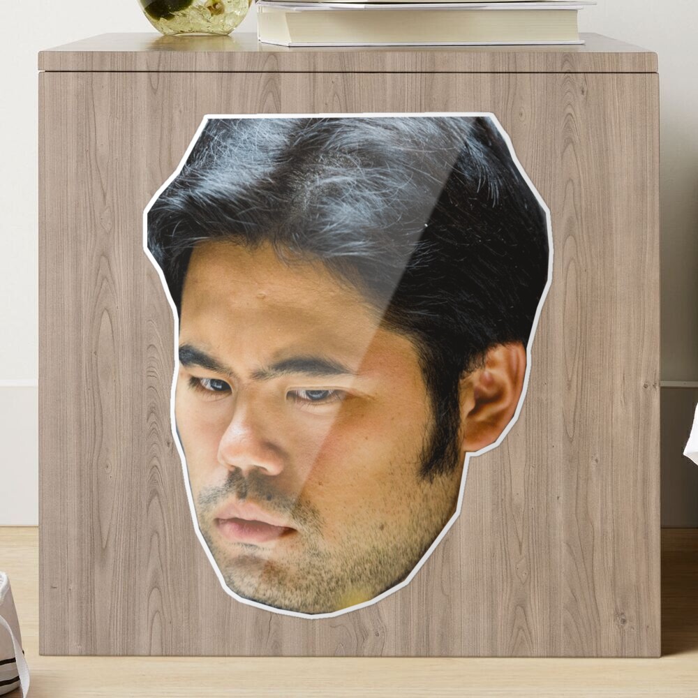 Hikaru Nakamura funny thinks face sticker Mask by LoveGalBlackTan