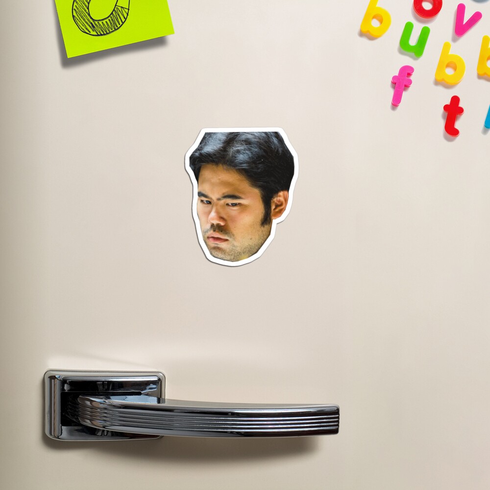 Hikaru Nakamura funny thinks face sticker Mask by LoveGalBlackTan