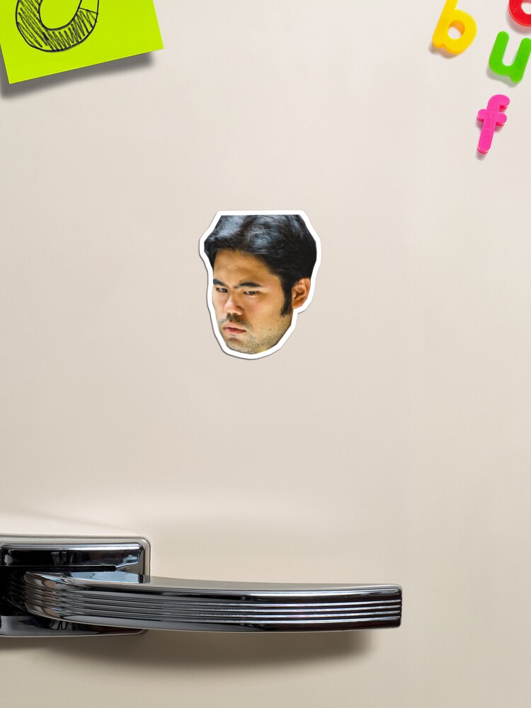 Hikaru Nakamura funny thinking face sticker Mask by LoveGalBlackTan