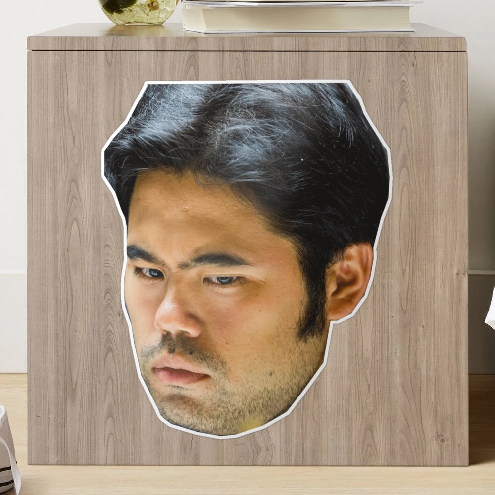 Hikaru Nakamura funny thinking face sticker Mask by LoveGalBlackTan