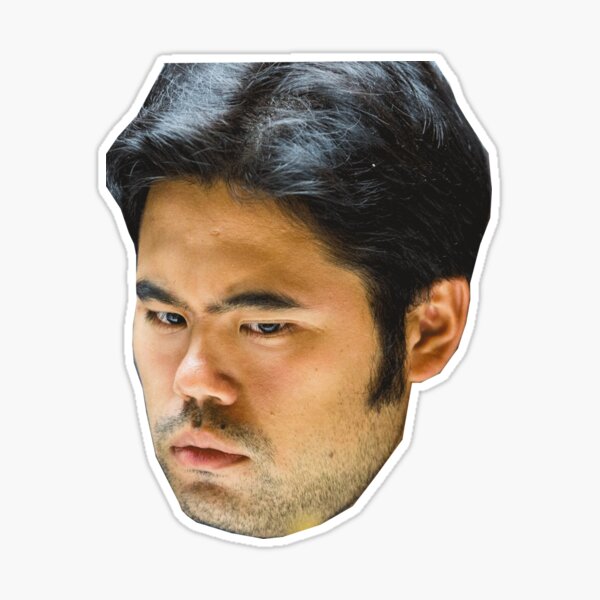 Hikaru Nakamura funny thinks face sticker Mask by LoveGalBlackTan