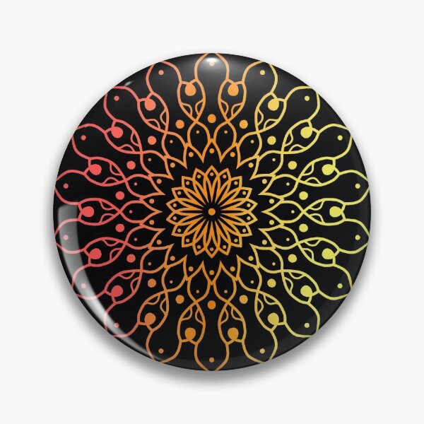 Item preview, A mandala in warm colors on black designed and sold by tusklik.