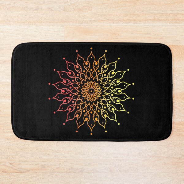 Item preview, A mandala in warm colors on black designed and sold by tusklik.