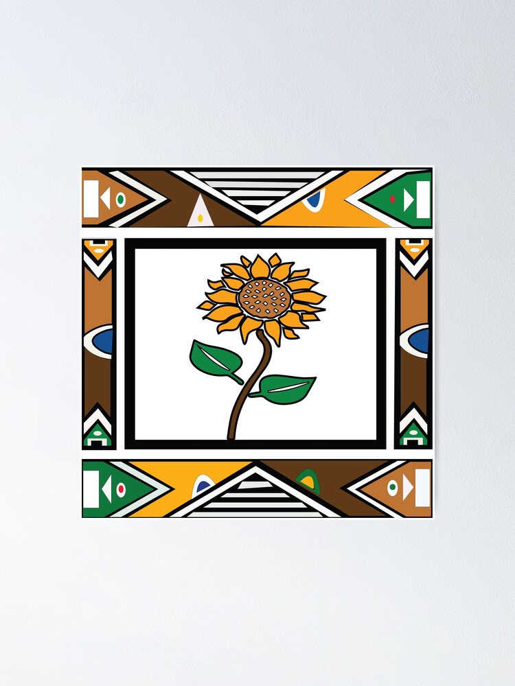 Póster «Arte tribal tradicional de girasol africano» de Danielbrink |  Redbubble