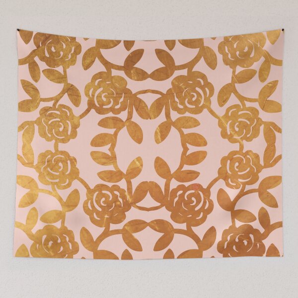 Item preview, Baroque Floral Blush Pink Gold Victorian Barocco Damask designed and sold by Inogitna Designs.