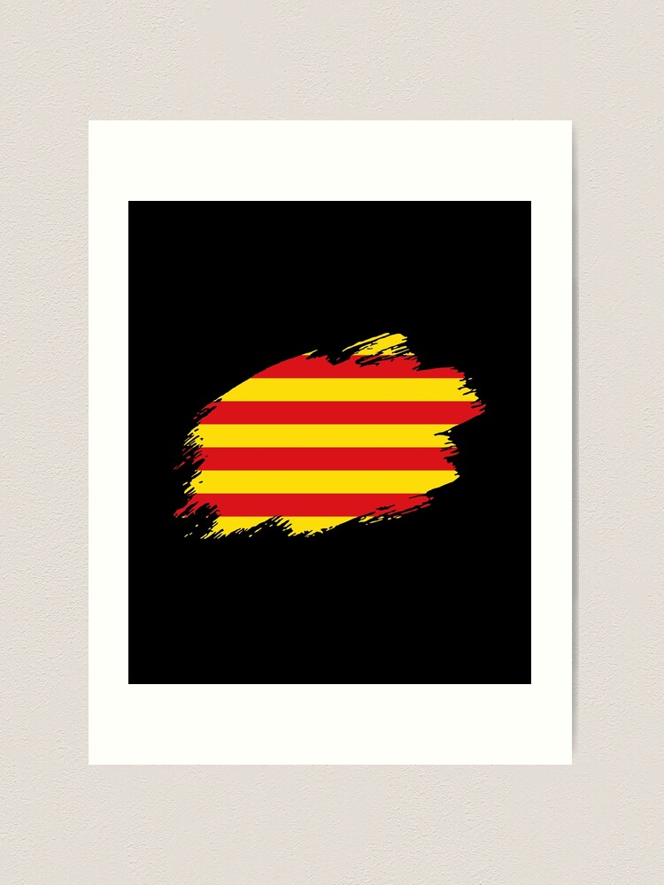 Flag Spanish-catalan heart, white background