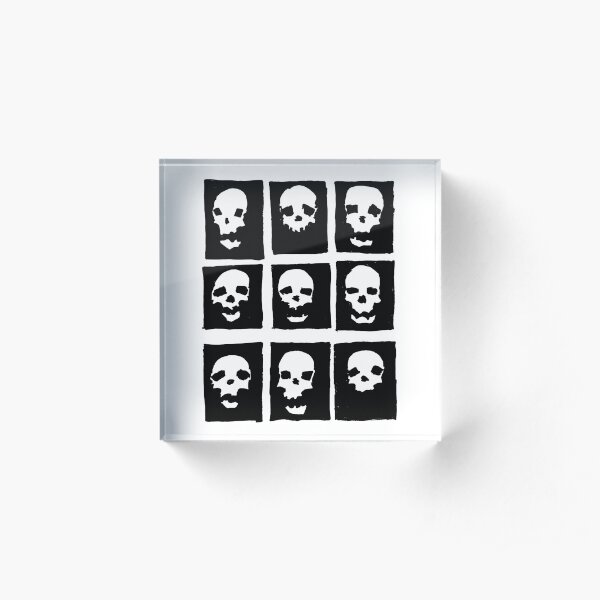 Halloween Pattern Warhol Skull Wall Acrylic Block