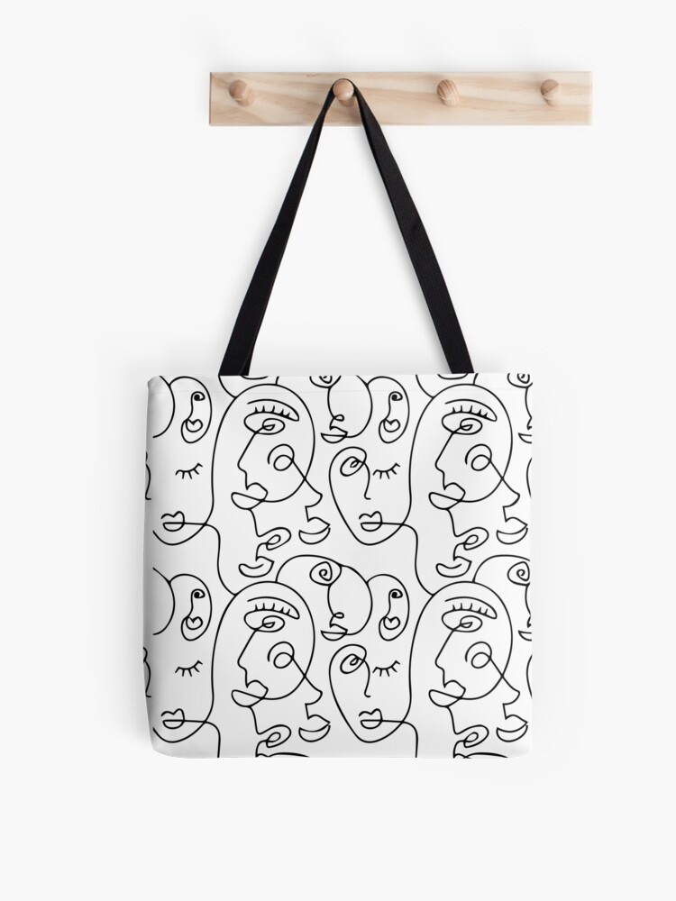 Tote bag visage online abstrait