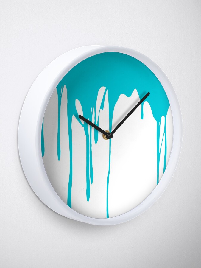 Light Blue Dripping Paint Clock For Sale By Trace1234 Redbubble   Clk3q,white,black,1000x C,115,0,675,900 