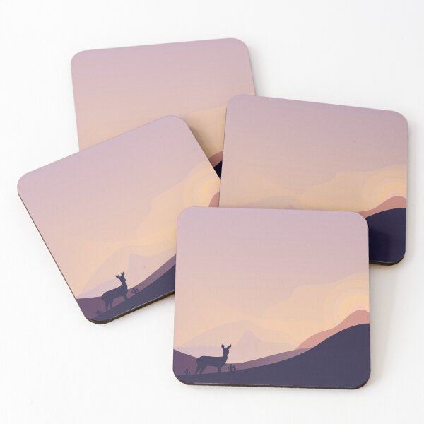 Item preview,  Dark desert deer and sunset  , desert climate , sun and sand ,cactus ideas, cactus not a hugger, sand mountains , orange moon  designed and sold by SGS-.