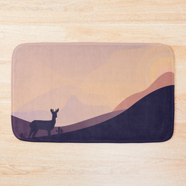 Item preview,  Dark desert deer and sunset  , desert climate , sun and sand ,cactus ideas, cactus not a hugger, sand mountains , orange moon  designed and sold by SGS-.