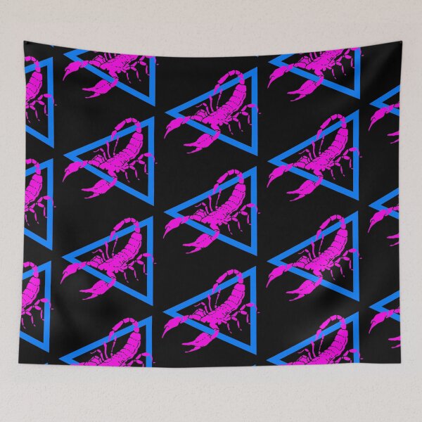 Item preview, Pink Scorpion with Blue Triangle Design designed and sold by ArtbyJeanClaude.