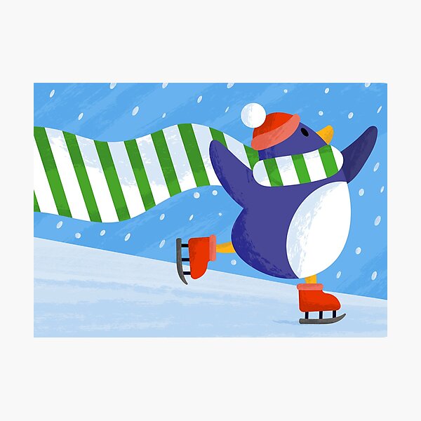 Skating Penguin! Photographic Print