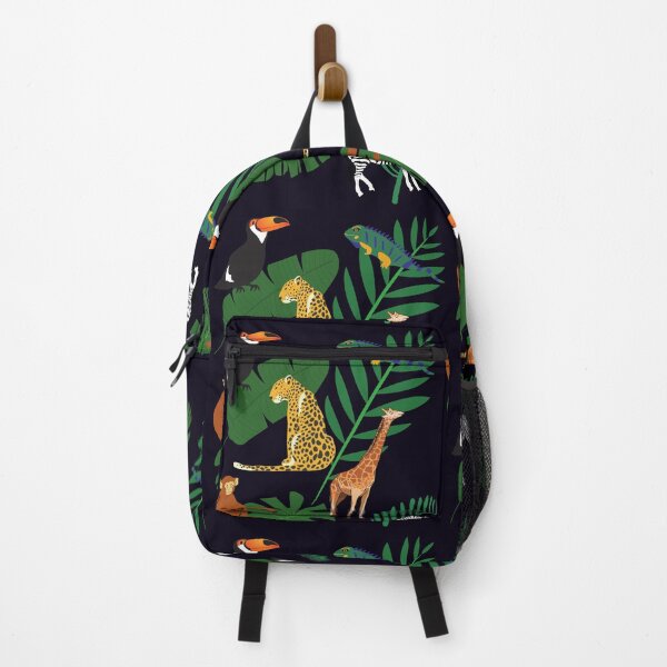 Item preview, Jungle Scene pattern on Black designed and sold by VioletStudio.