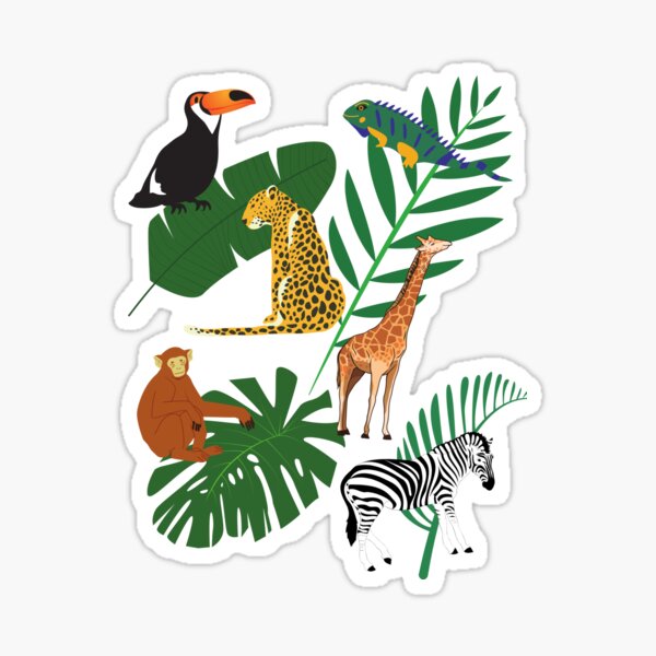Item preview, Jungle Scene pattern on Black designed and sold by VioletStudio.
