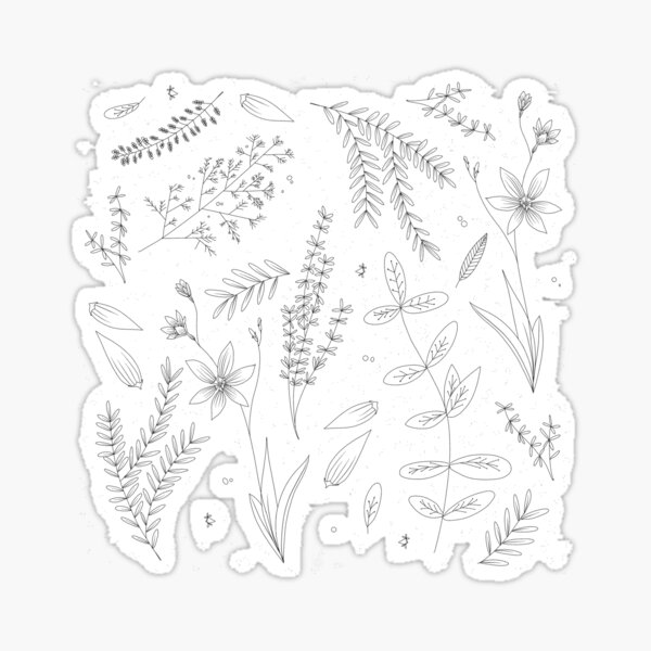 "Just Flowers Black and White" Sticker for Sale by paintedlife Redbubble