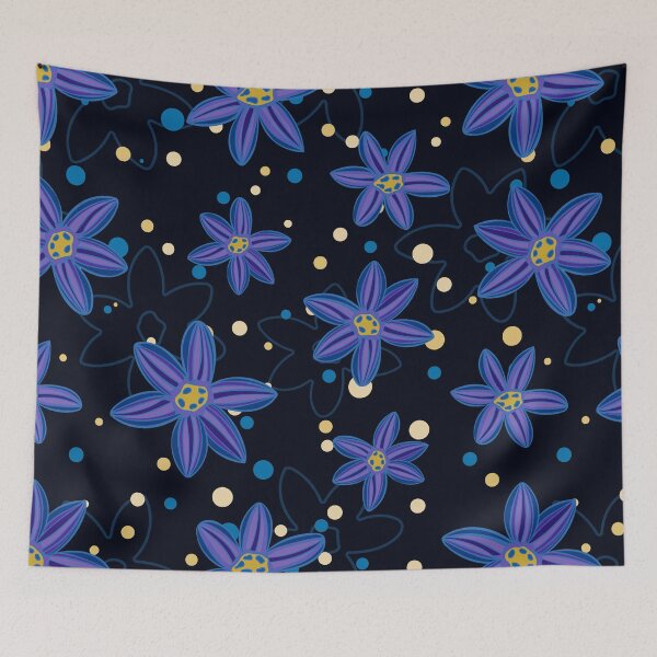 Item preview, Blue flowers in the night designed and sold by tlemskaya.