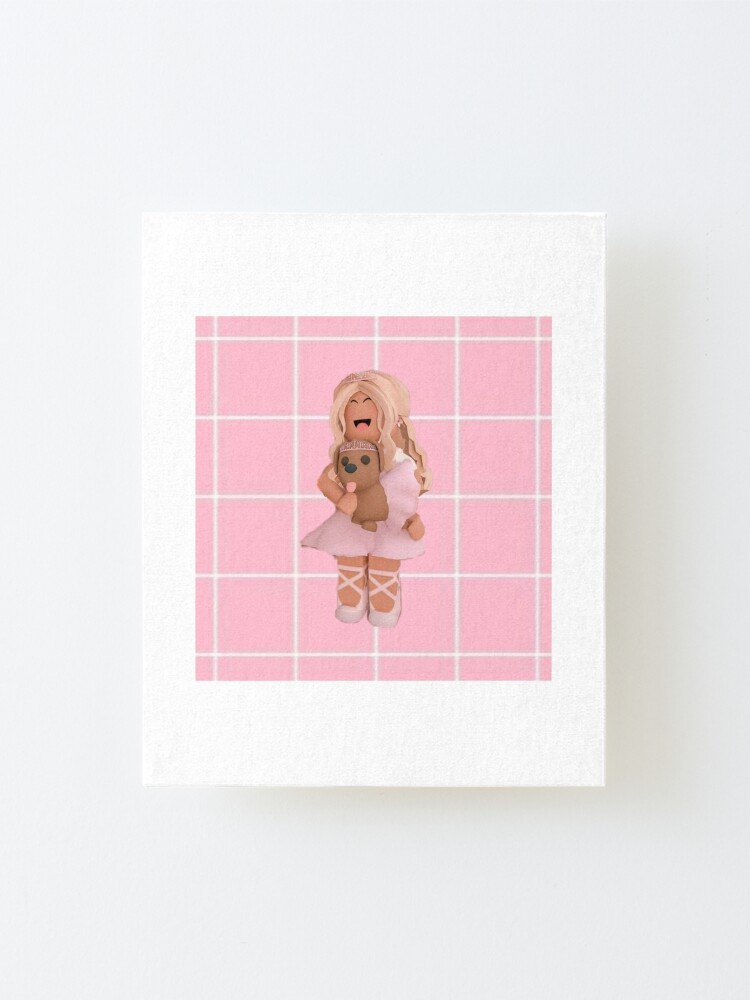 Blonde Roblox Girl Mounted Print By Morganmickleco Redbubble - pink roblox girl