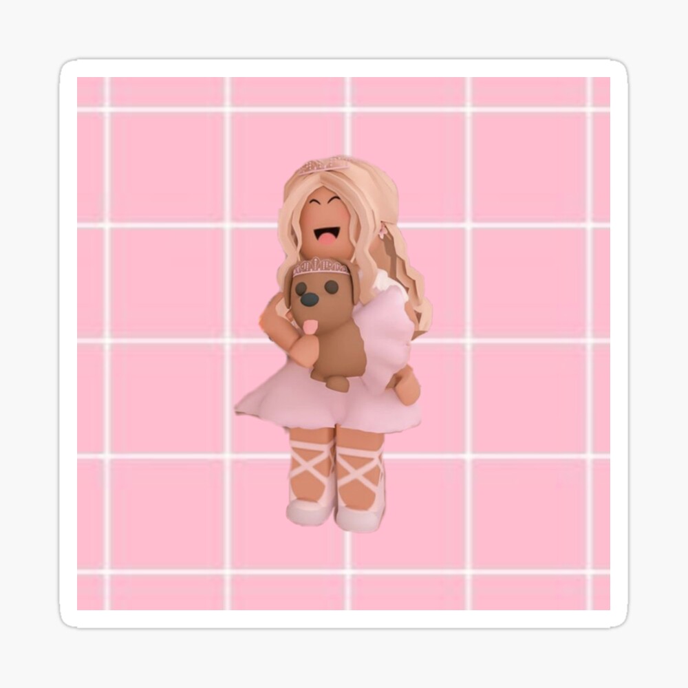 Blonde Roblox Girl Poster By Morganmickleco Redbubble - roblox blonde decal