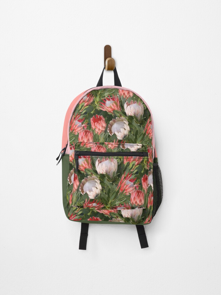 olive green pink backpack