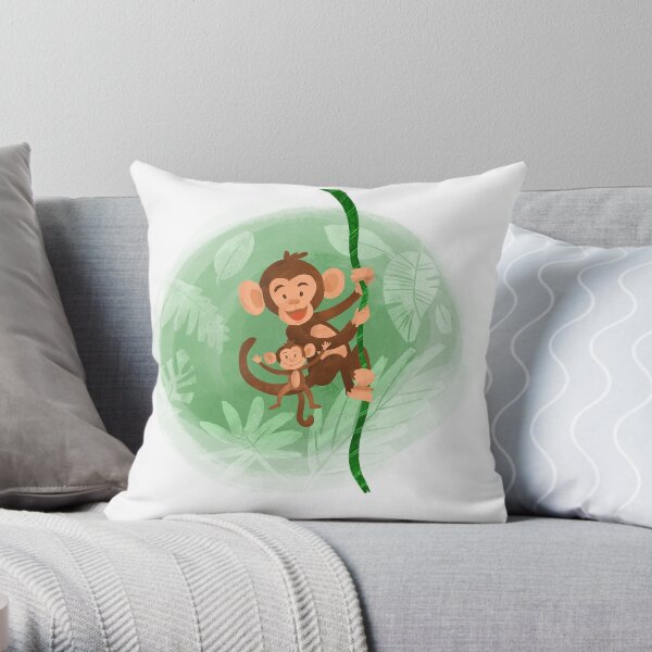 Monkeys Throw Pillow