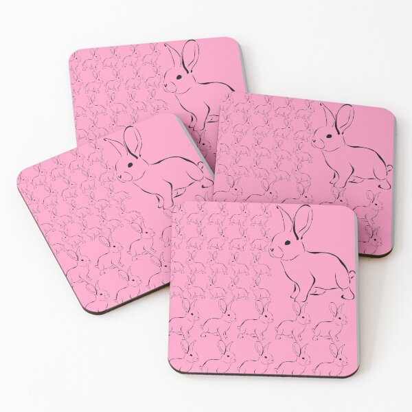 Item preview, Rose Pink Bunny Rabbits  designed and sold by YollieBeeArt.