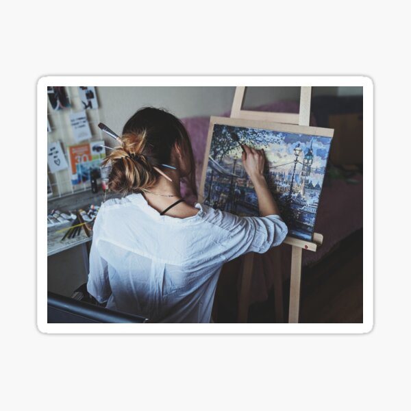 In Front of Painting Sticker
