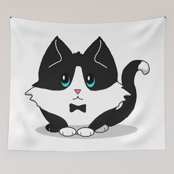 Item preview, Cute n Fluffy - Tuxedo Kitty designed and sold by Katrina Montgomery.