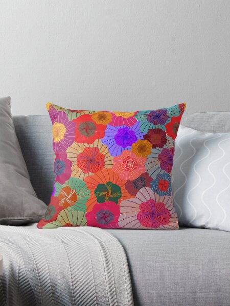 Flirty Flores Throw Pillow