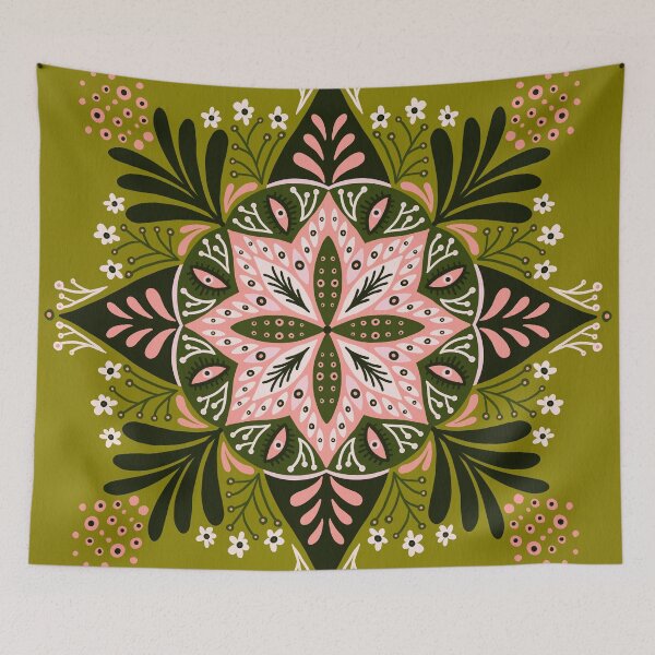 Item preview, Sprouting Mandala – Sage & Pink designed and sold by Cat Coquillette.