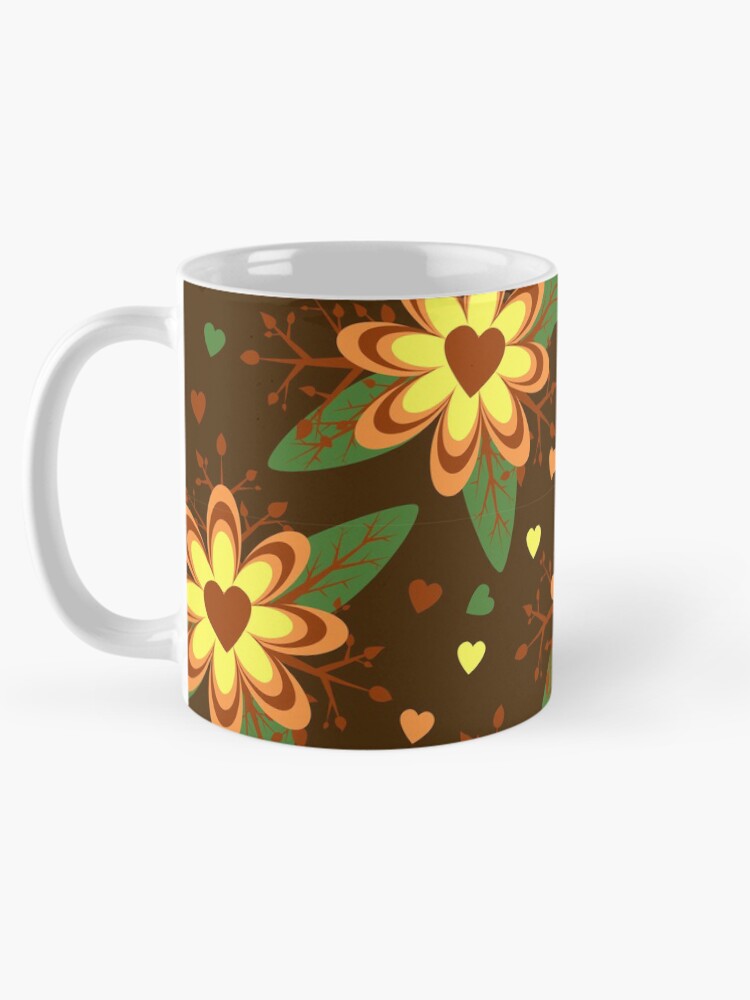 Thumbnail 5 of 6, Coffee Mug, Brown Floral Pattern designed and sold by RueChiedza.