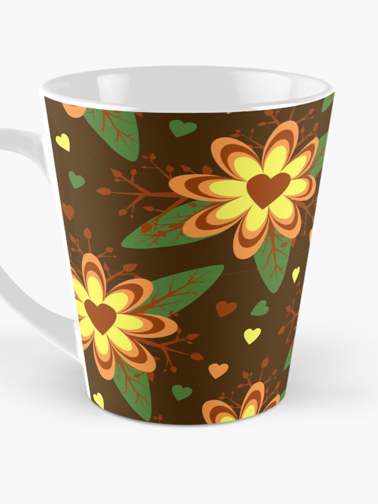 Thumbnail 3 of 4, Coffee Mug, Brown Floral Pattern designed and sold by RueChiedza.