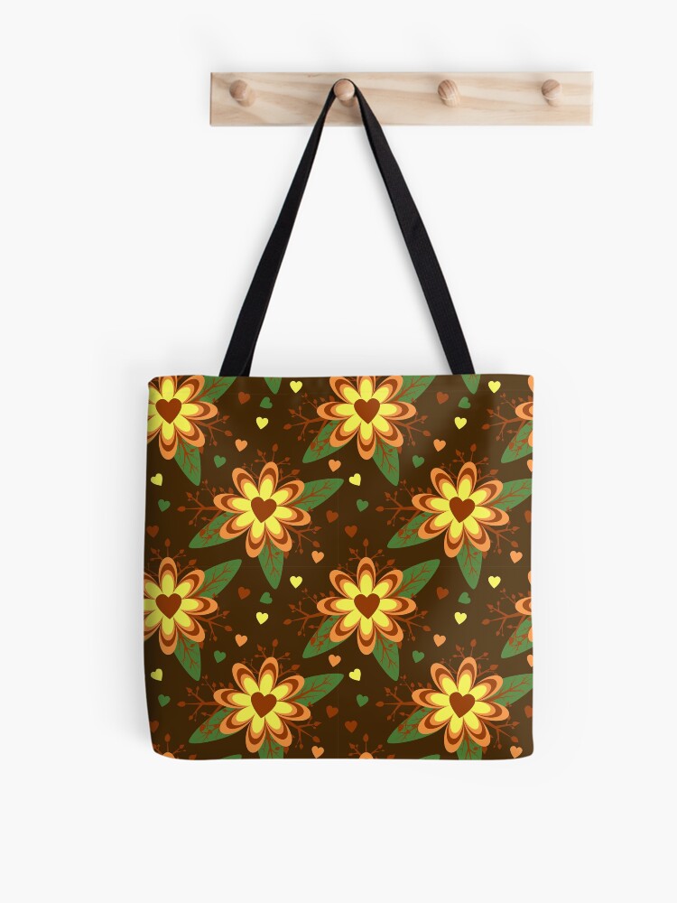 Thumbnail 1 of 2, Tote Bag, Brown Floral Pattern designed and sold by RueChiedza.