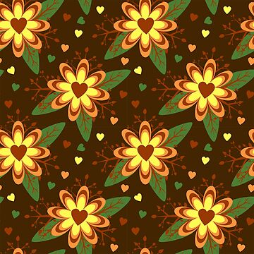 Artwork thumbnail, Brown Floral Pattern by RueChiedza